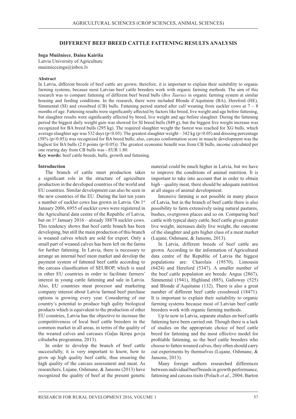 Different Beef Breed Cattle Fattening Results Analysis