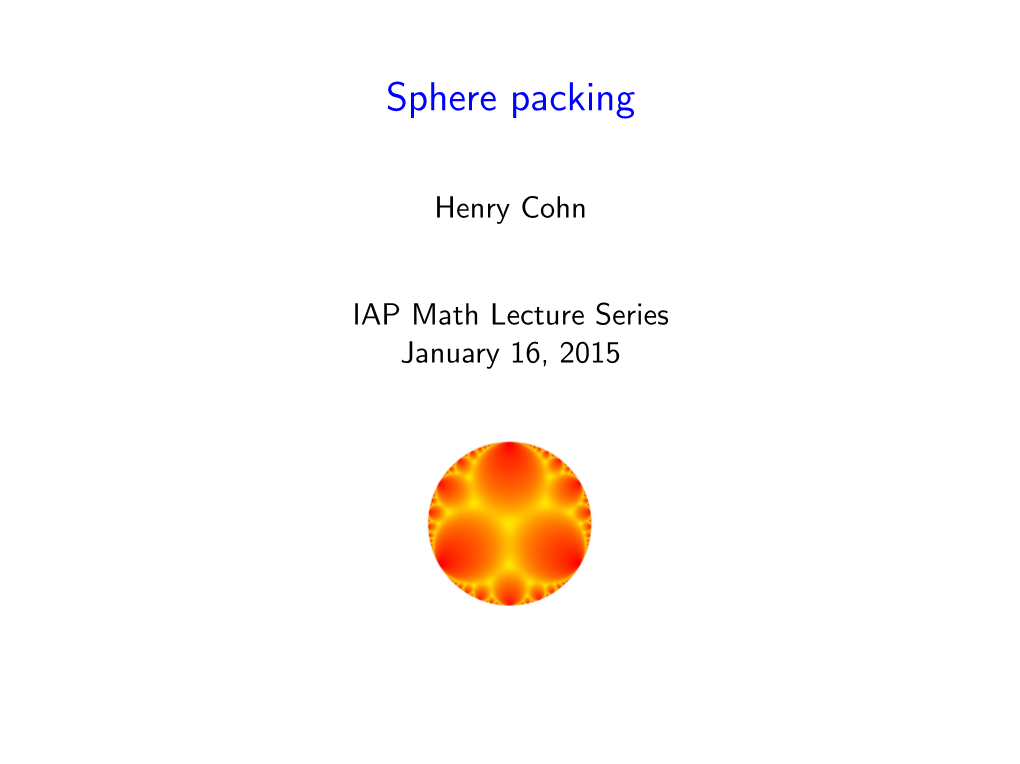 Sphere Packing