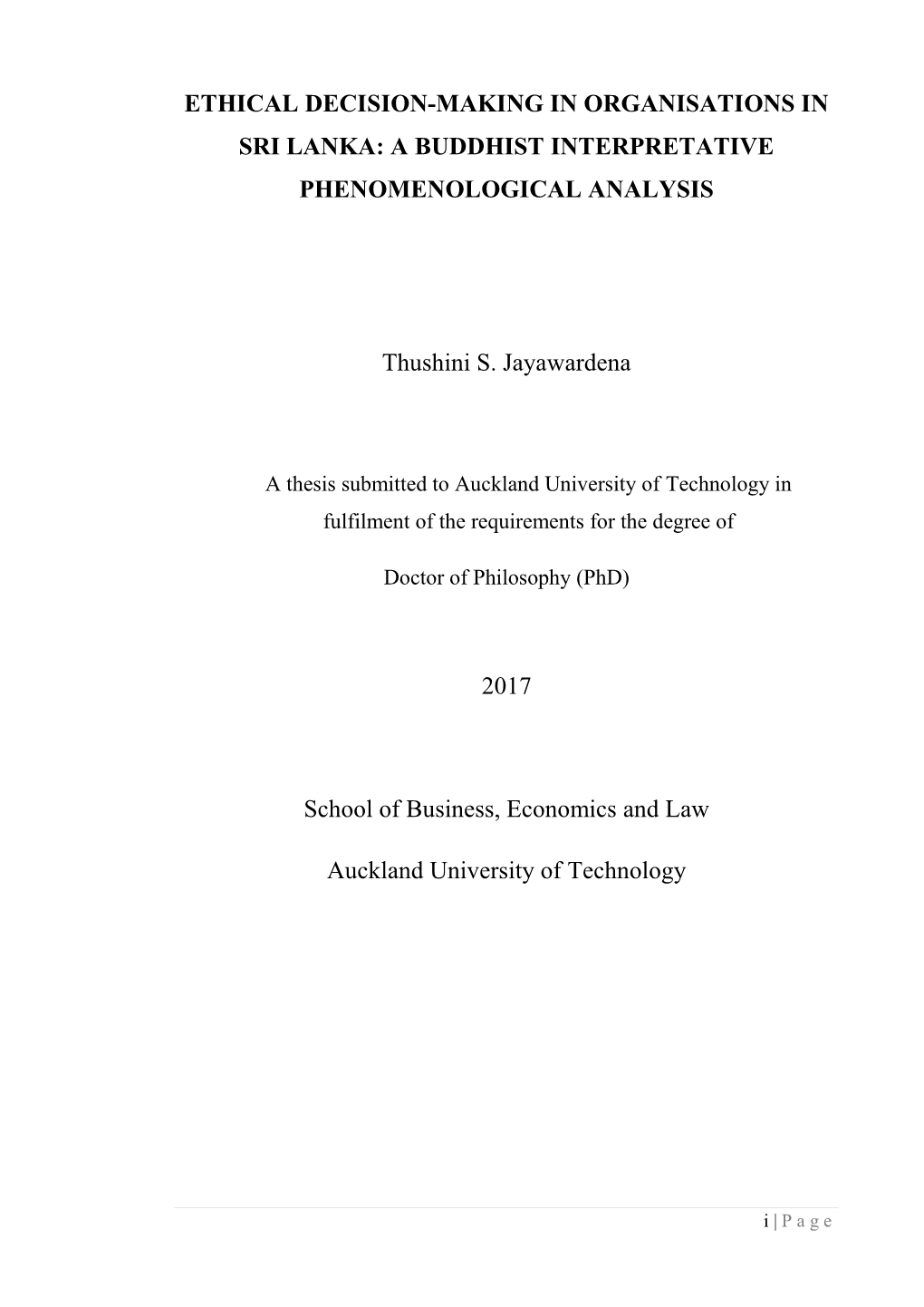 Ethical Decision-Making in Organisations in Sri Lanka: a Buddhist Interpretative Phenomenological Analysis