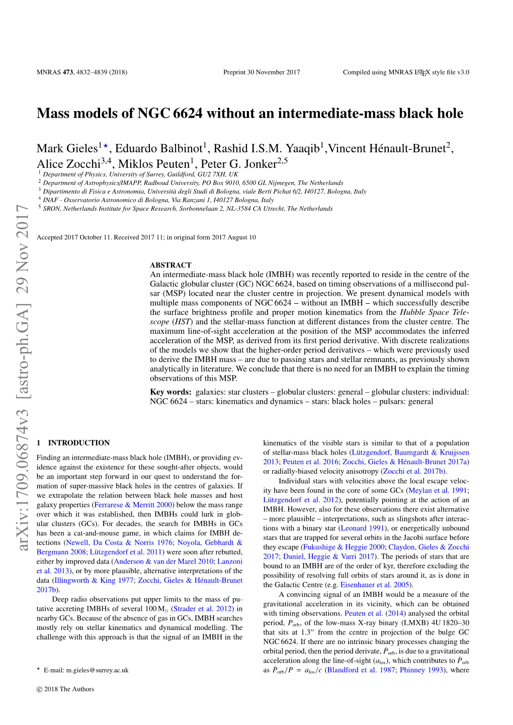 Mass Models of NGC 6624 Without an Intermediate-Mass Black Hole