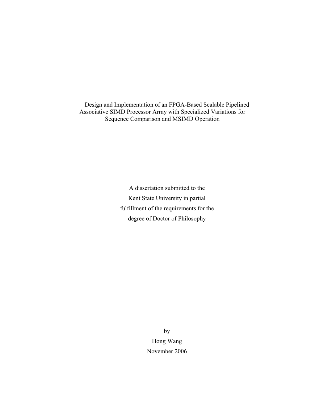 Design and Implementation of an FPGA-Based Scalable Pipelined