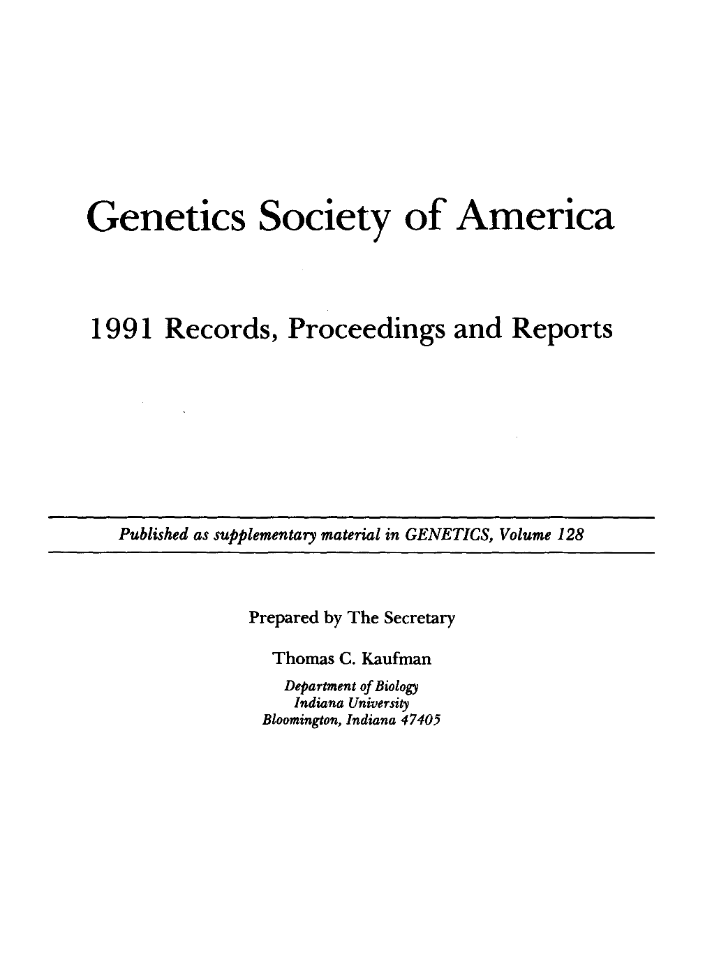 Genetics Society of America