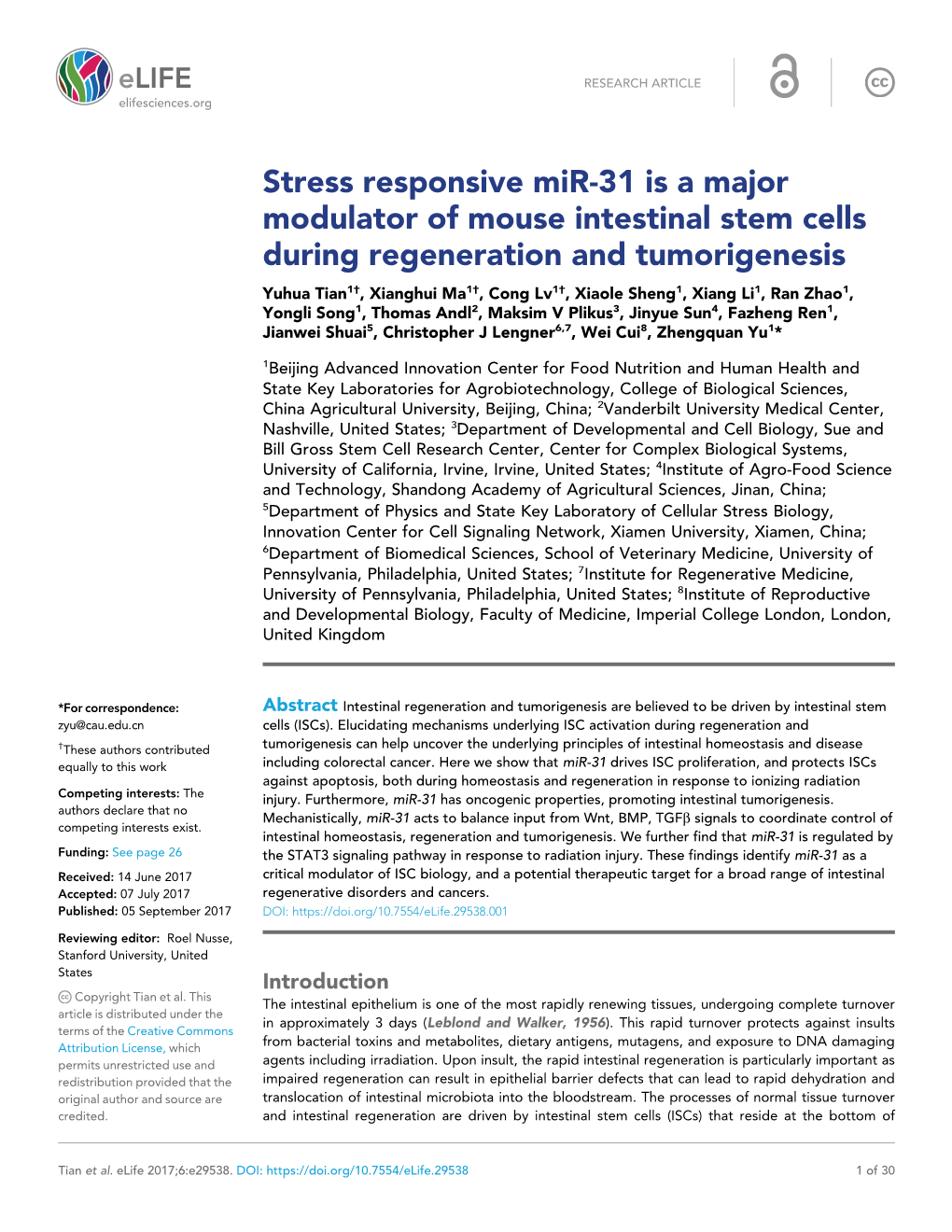 Stress Responsive Mir-31 Is a Major Modulator of Mouse