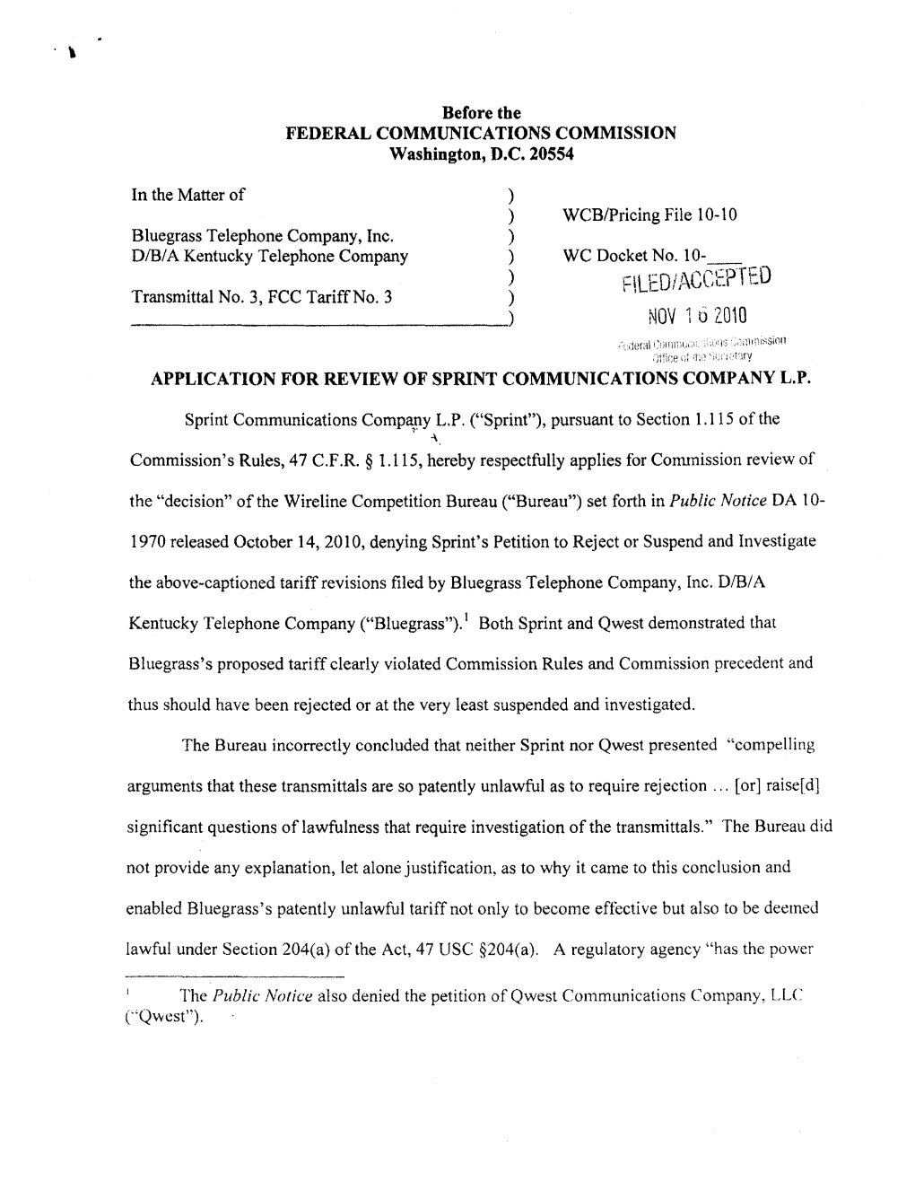 FILED!ACCEPTED Transmittal No.3, FCC Tariffno