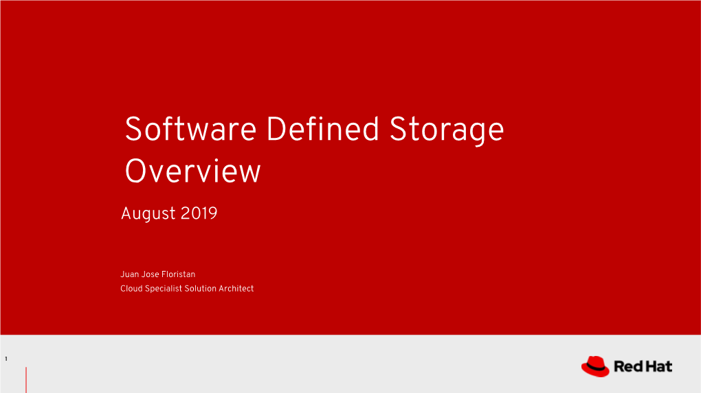 Software Defined Storage Overview