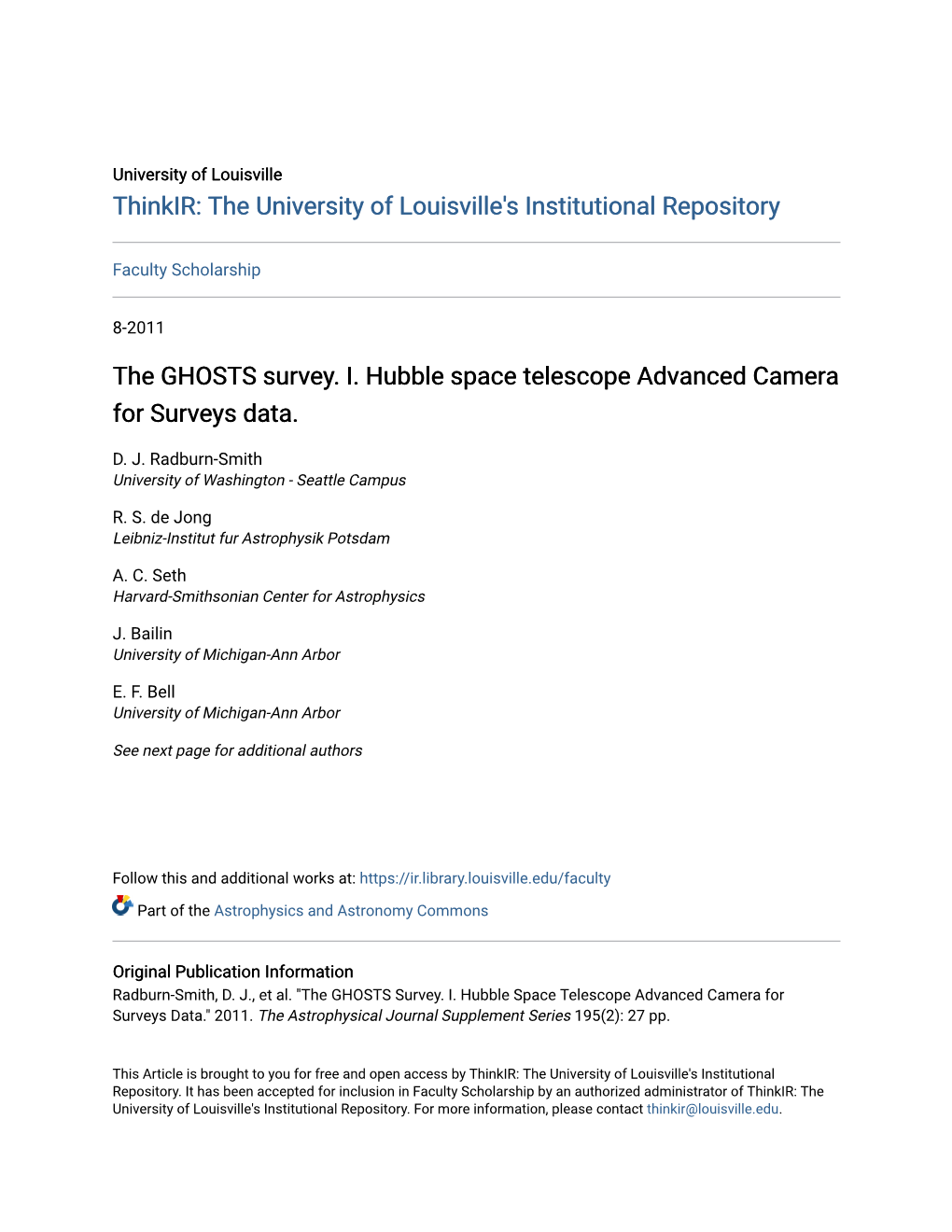 The GHOSTS Survey. I. Hubble Space Telescope Advanced Camera for Surveys Data