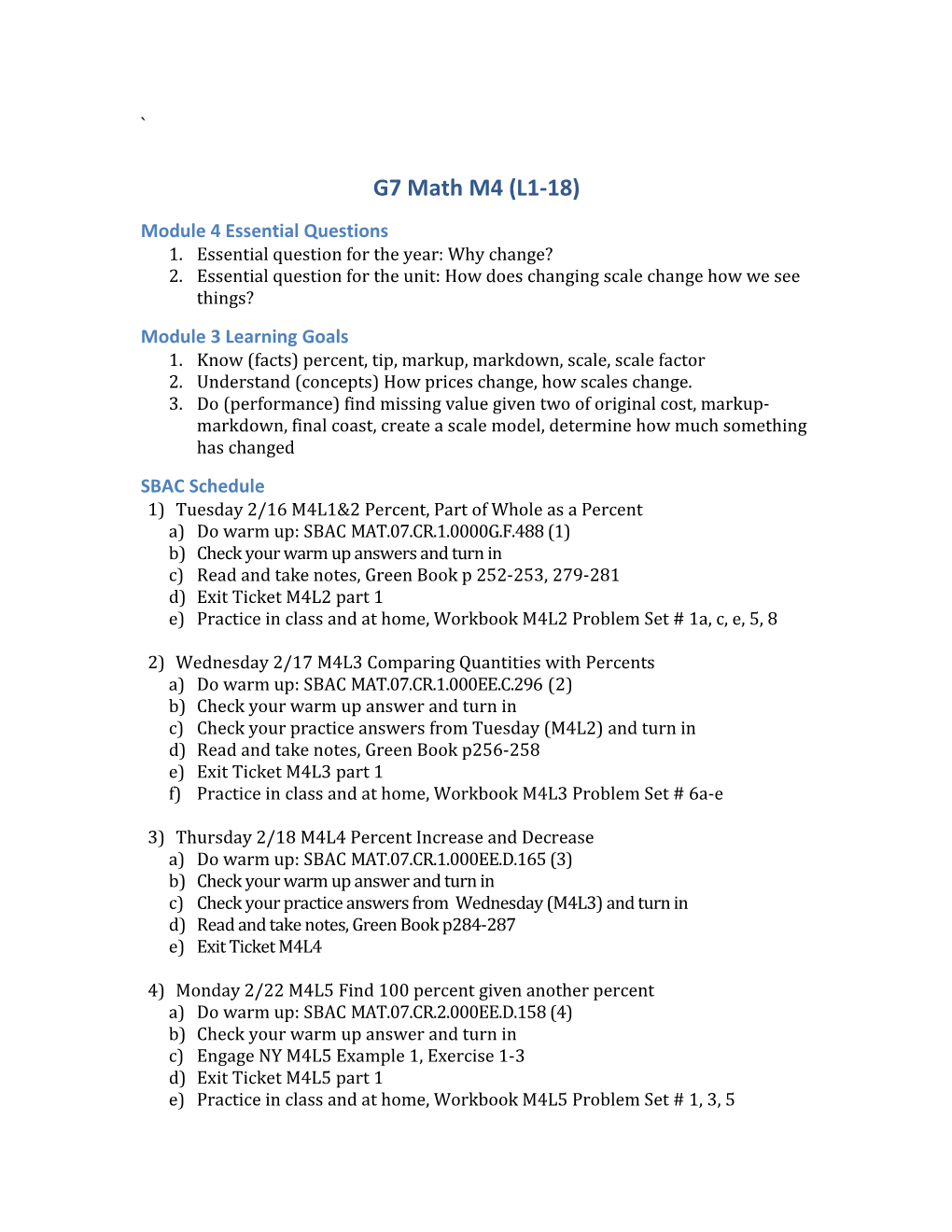 Module 4 Essential Questions