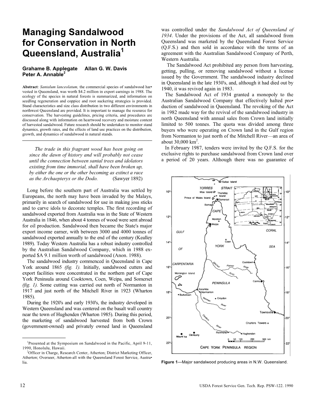 Managing Sandalwood for Conservation in North Queensland, Australia