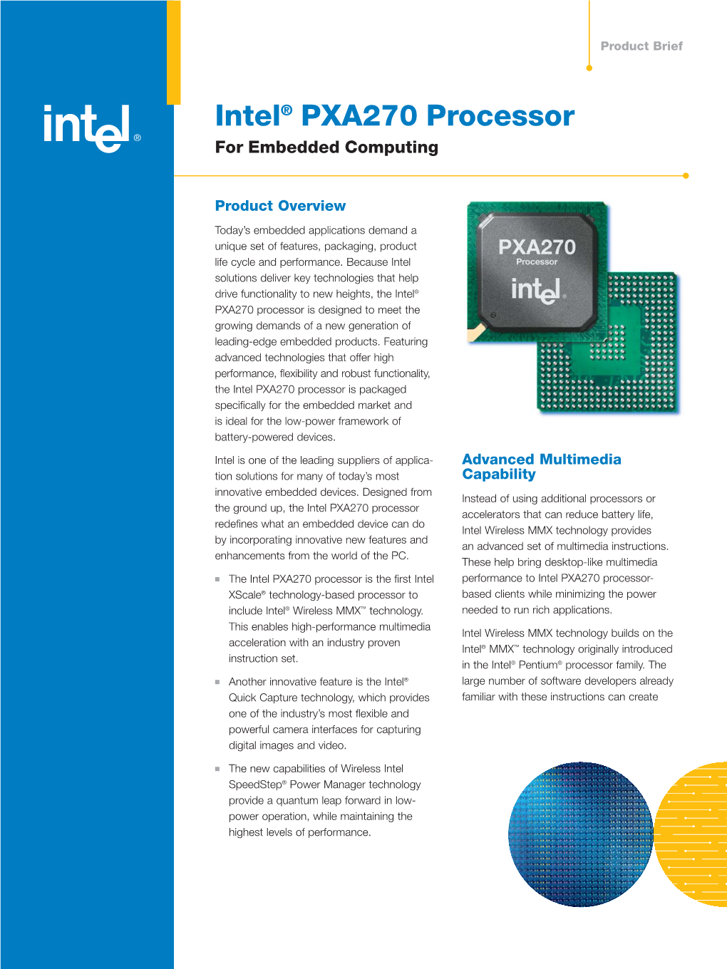 Intel® PXA270 Processor for Embedded Computing