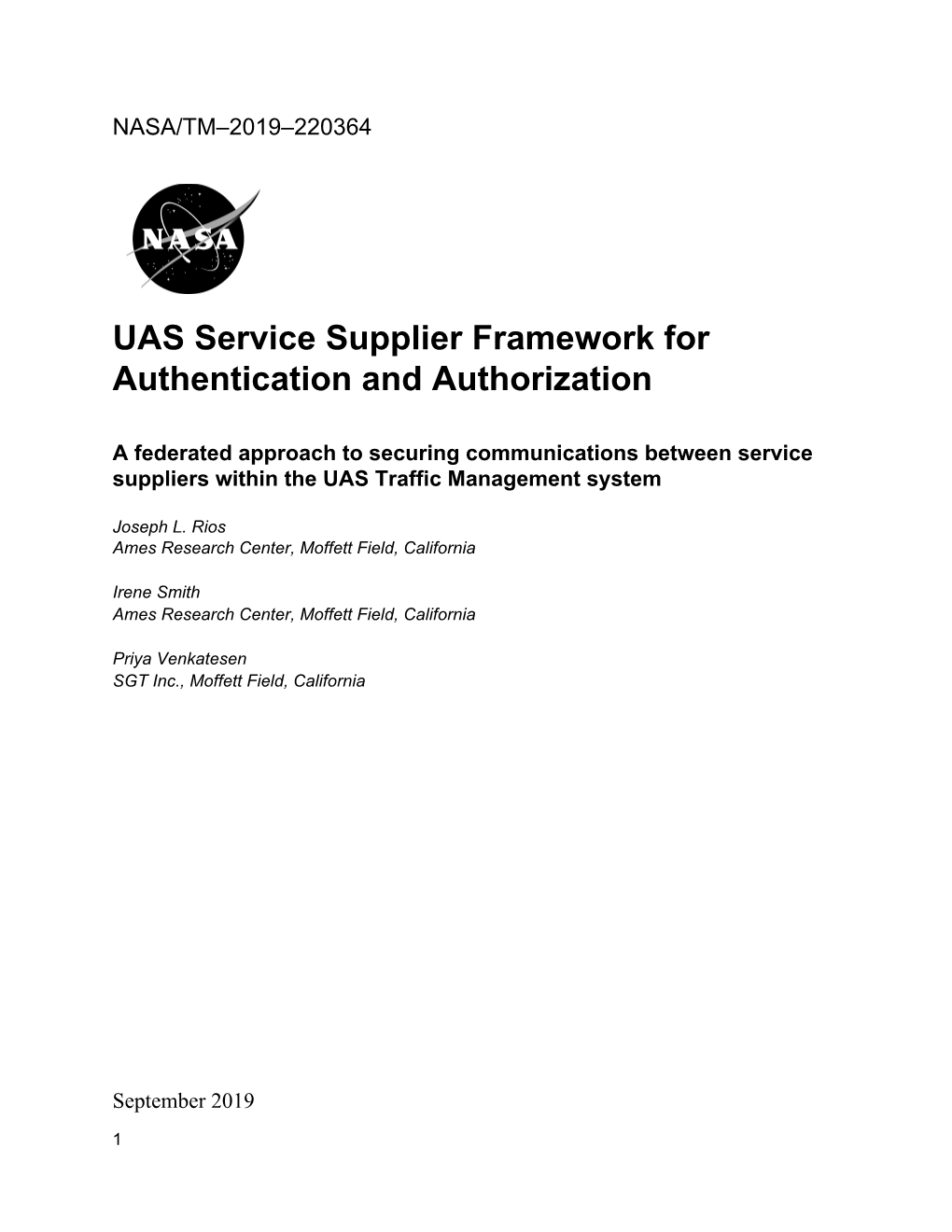 UAS Service Supplier Framework for Authentication and Authorization