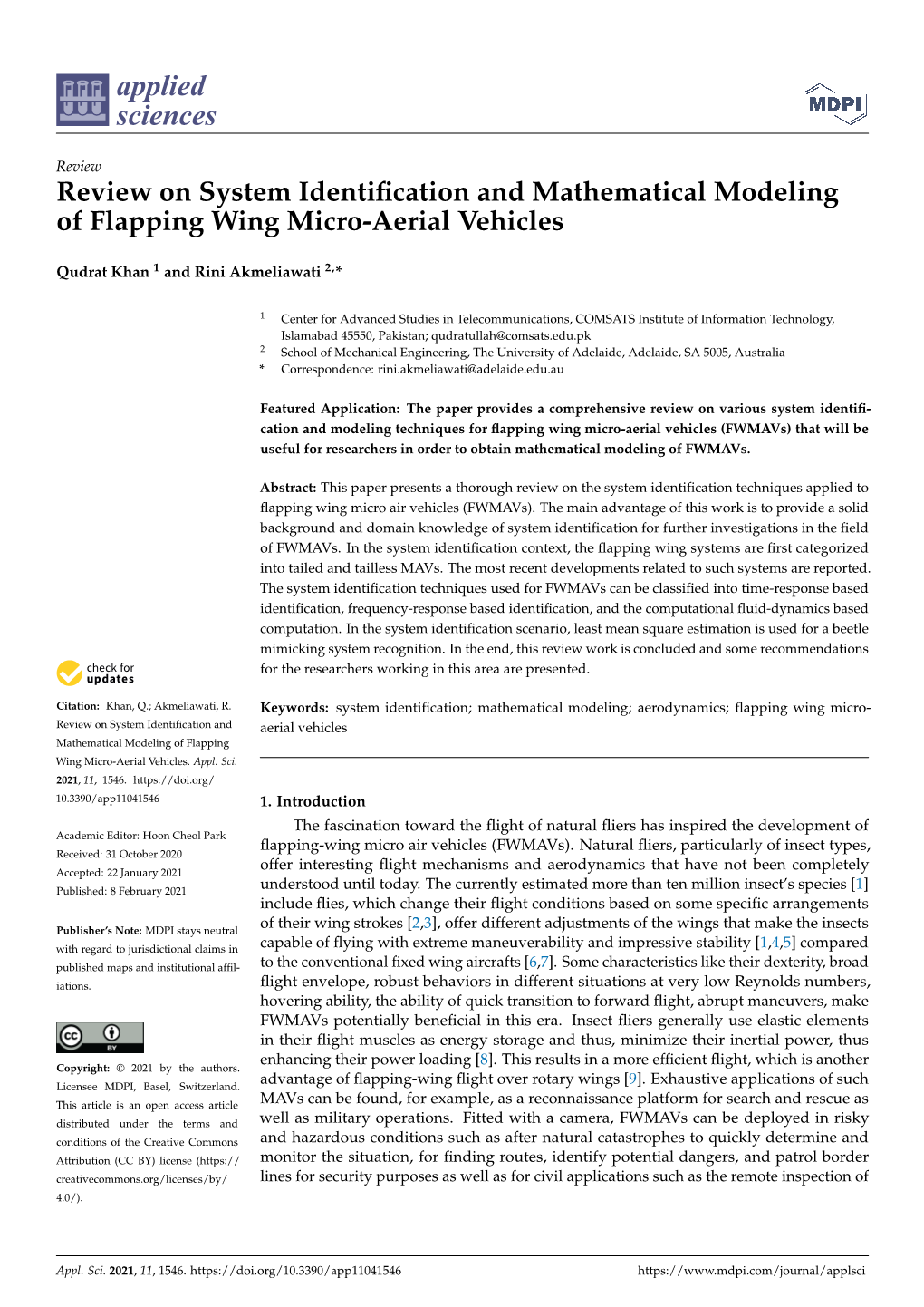 Review on System Identification and Mathematical Modeling of Flapping