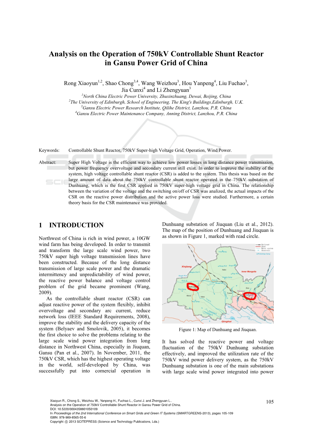 Analysis on the Operation of 750Kv Controllable Shunt Reactor in Gansu Power Grid of China