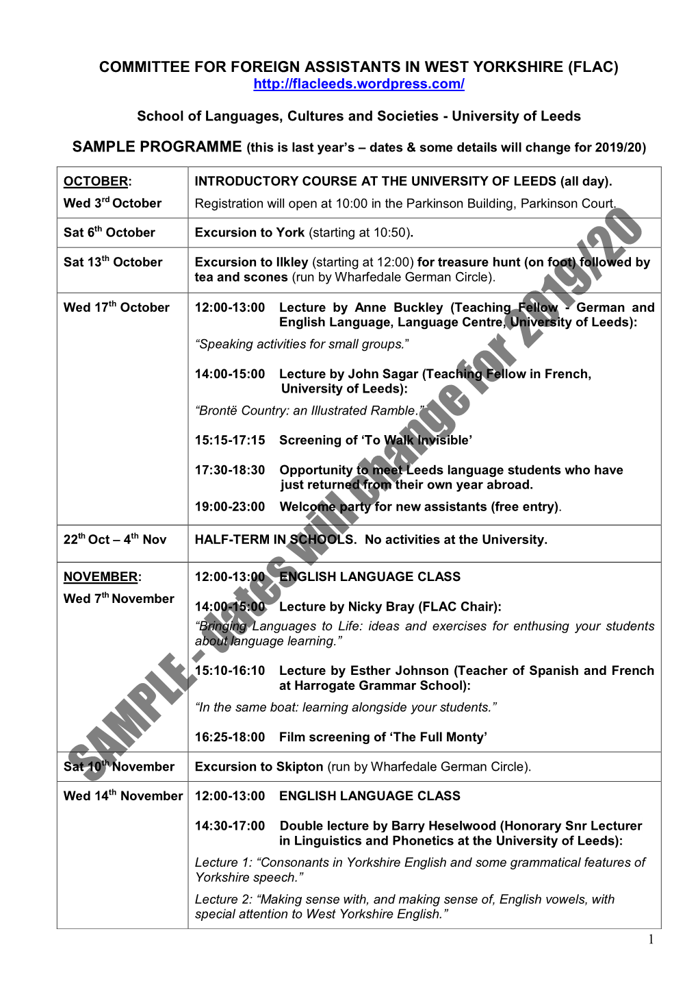 Committee for Foreign Assistants in West Yorkshire (Flac)