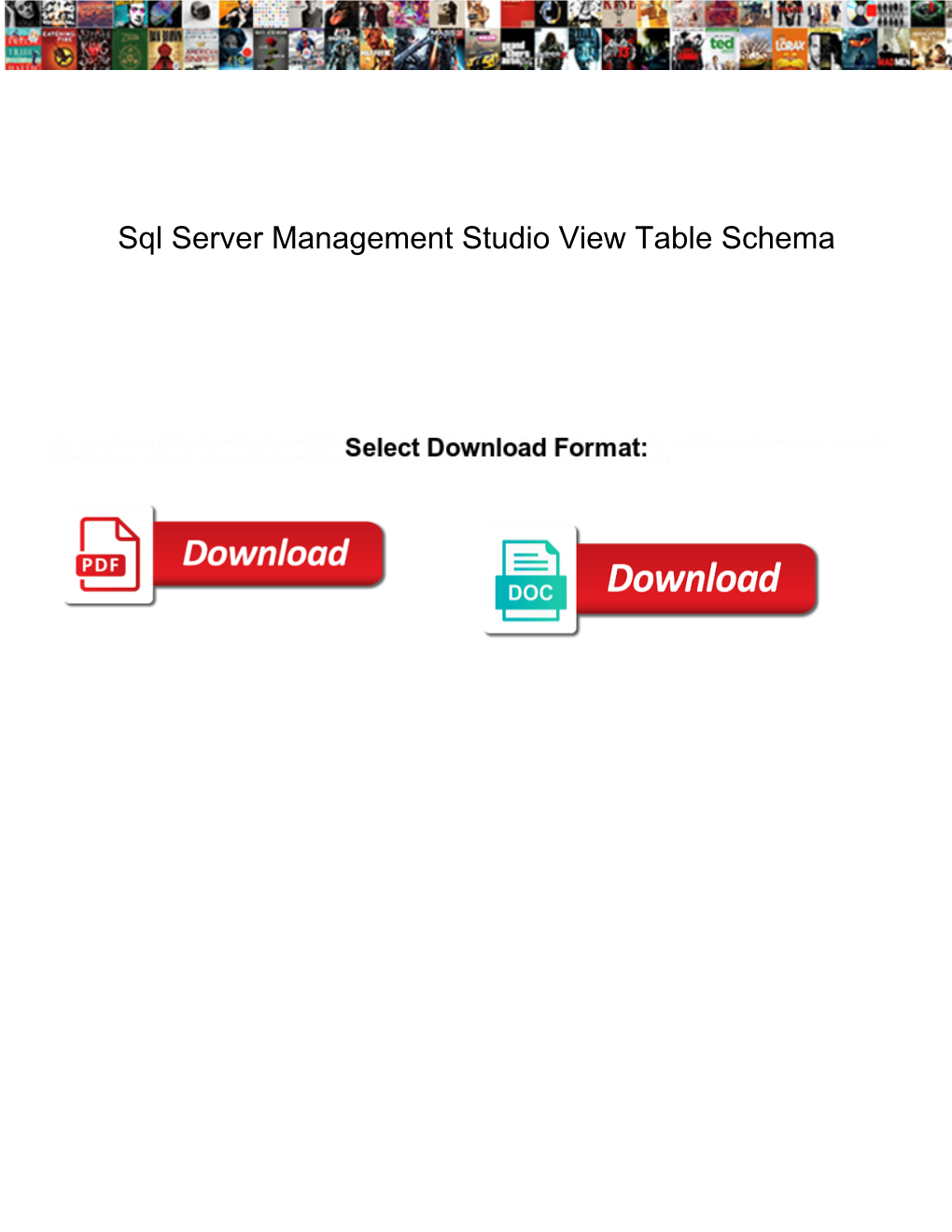 Sql Server Management Studio View Table Schema