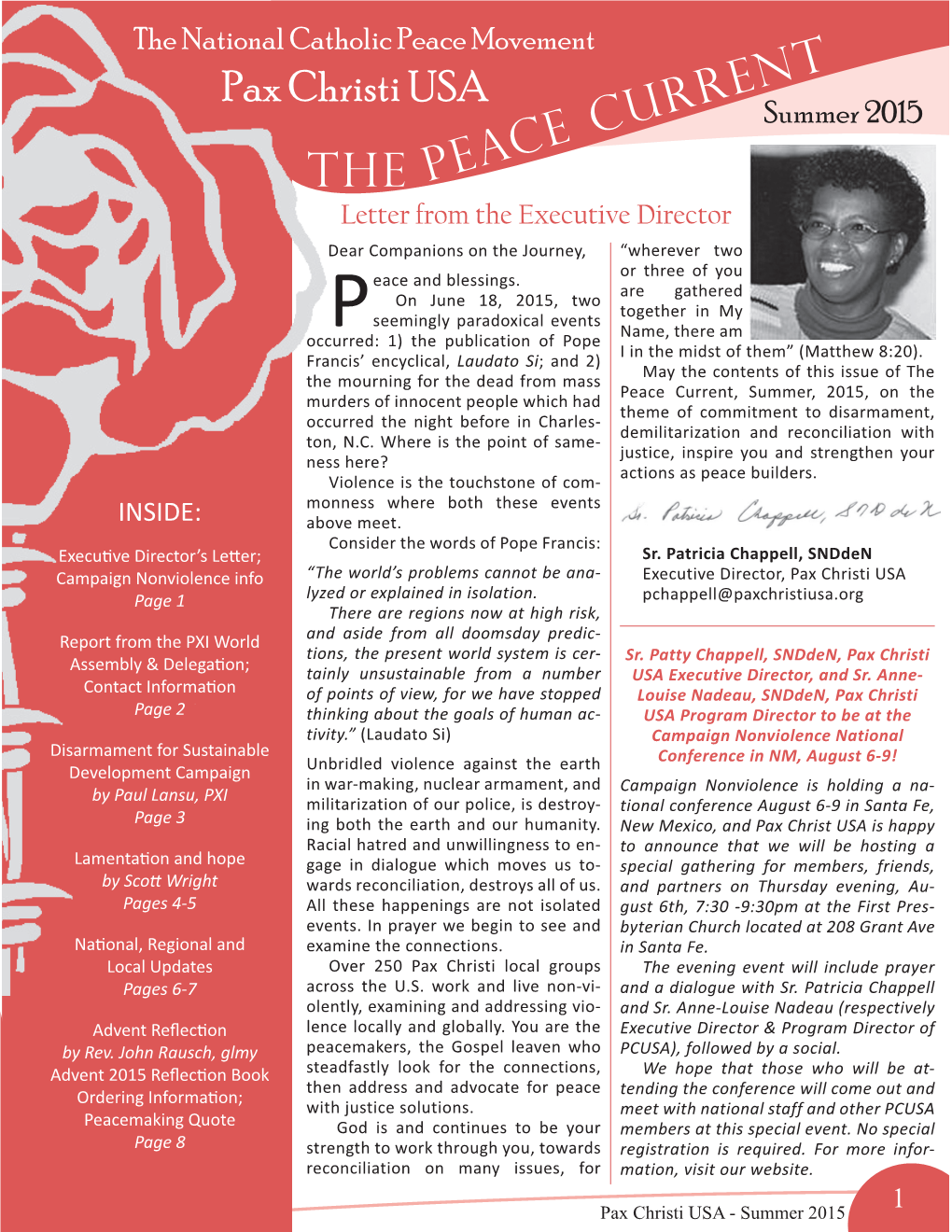 Summer 2015 Edition of the Peace Current