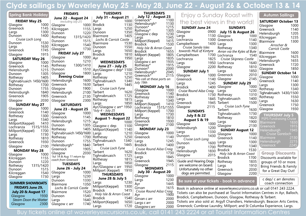 Clyde Sailings by Waverley May 25