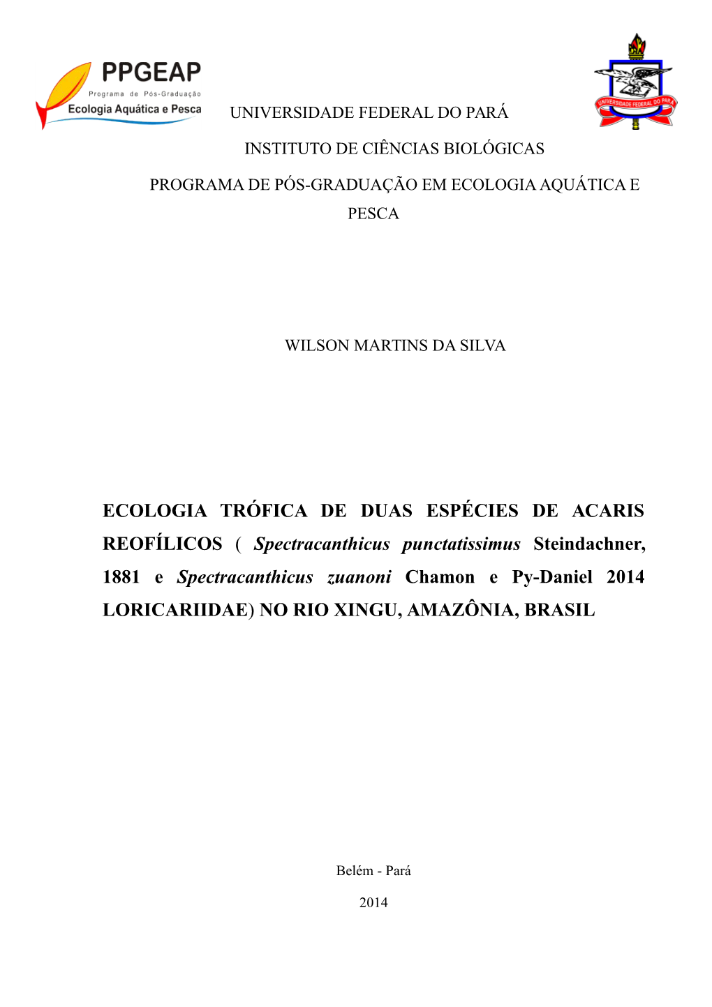 Ecologia Trófica De Duas Espécies De Acaris