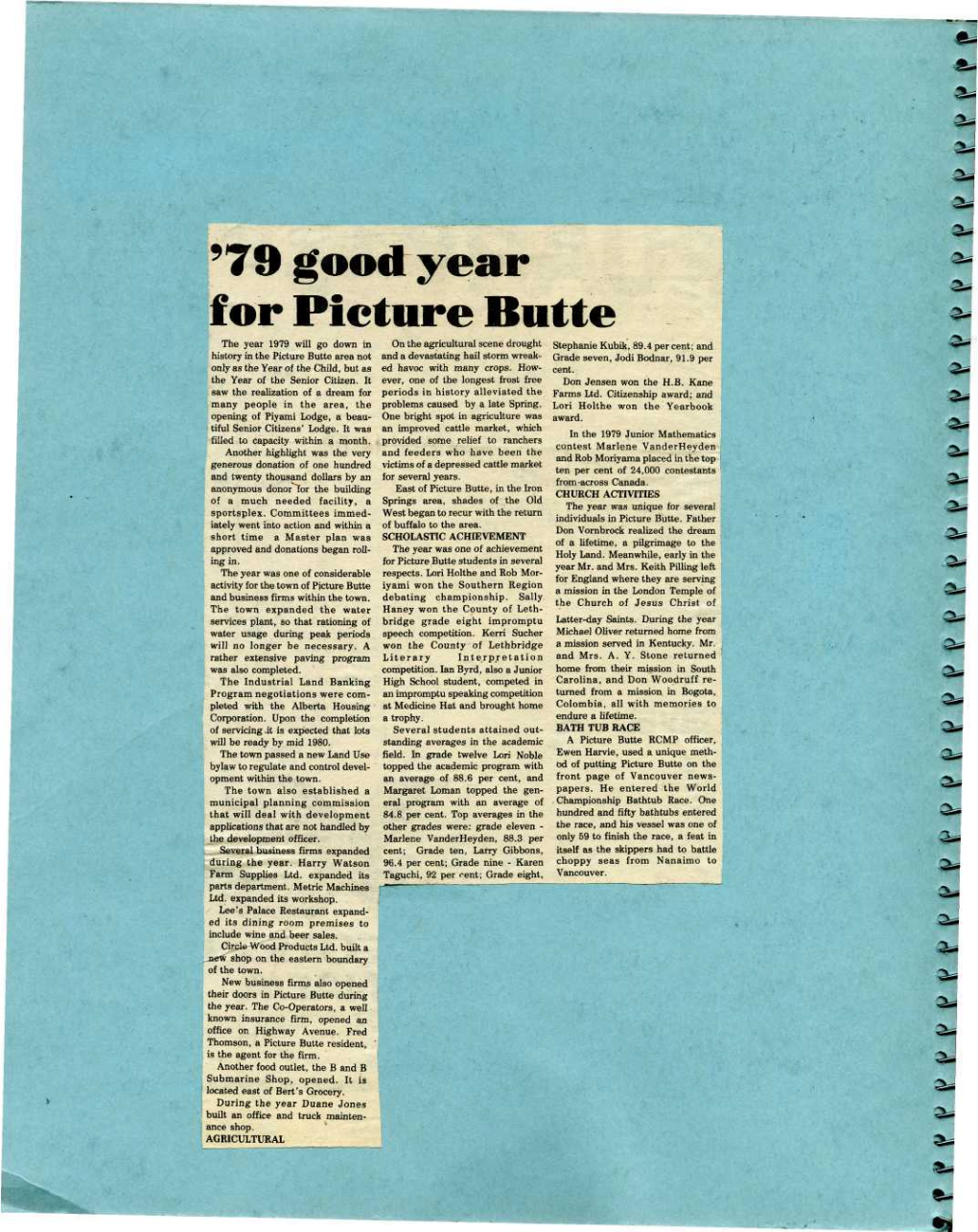 979 Good Year for Picture Butte