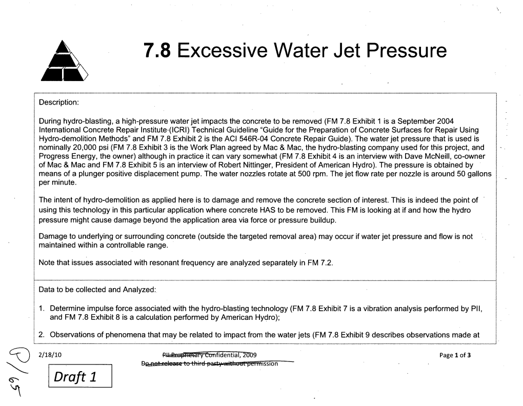 7.8 Excessive Water Jet Pressure