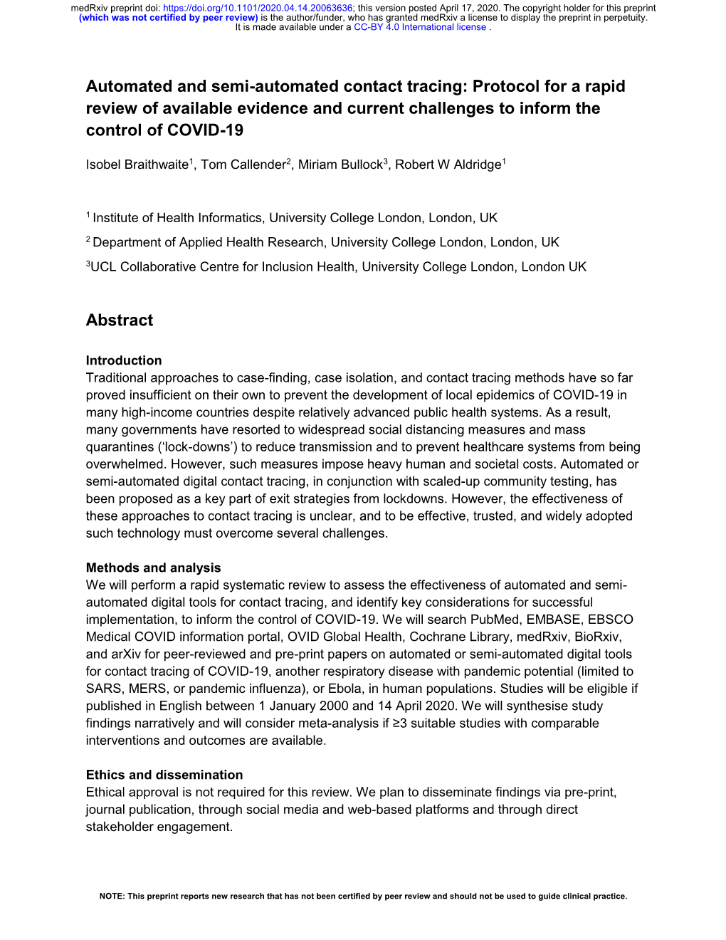 Automated and Semi-Automated Contact Tracing: Protocol for a Rapid Review of Available Evidence and Current Challenges to Inform the Control of COVID-19