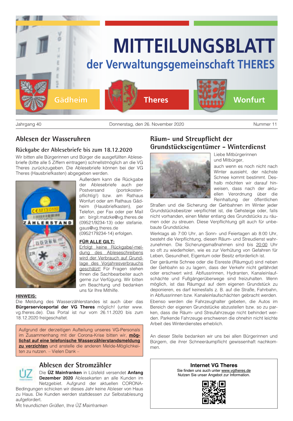 Mitteilungsblatt Der Verwaltungsgemeinschaft Theres