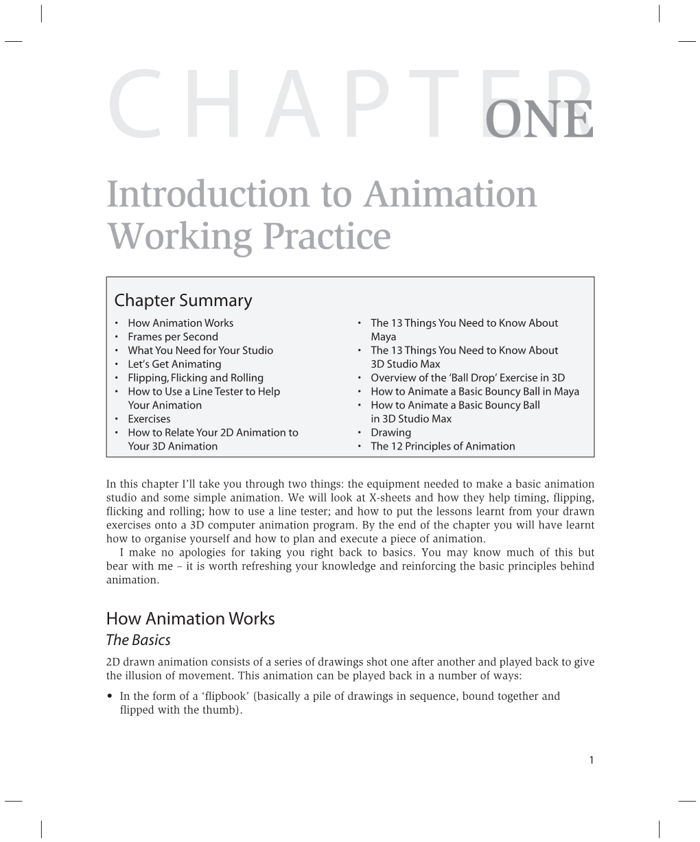 Introduction to Animation Working Practice