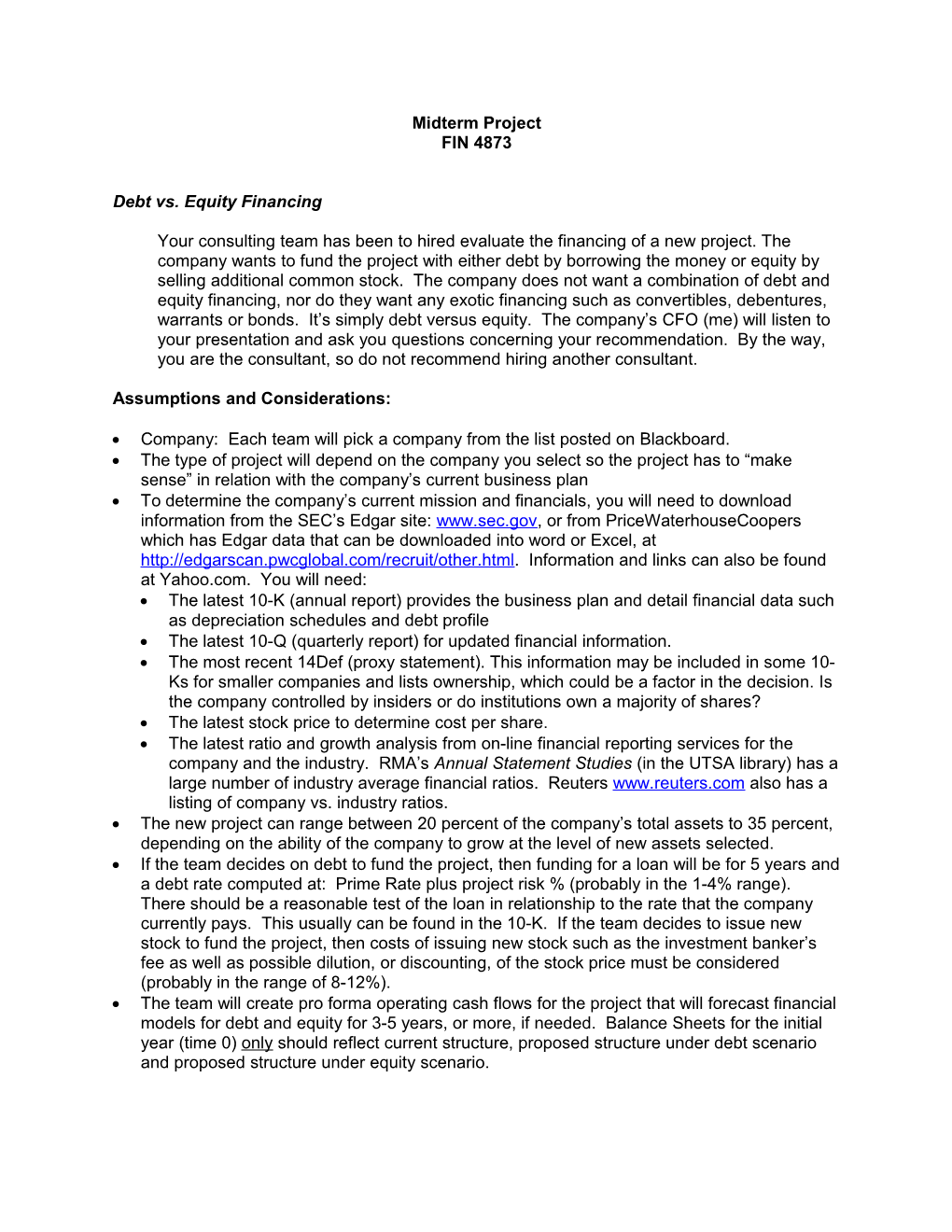 Debt Vs. Equity Financing