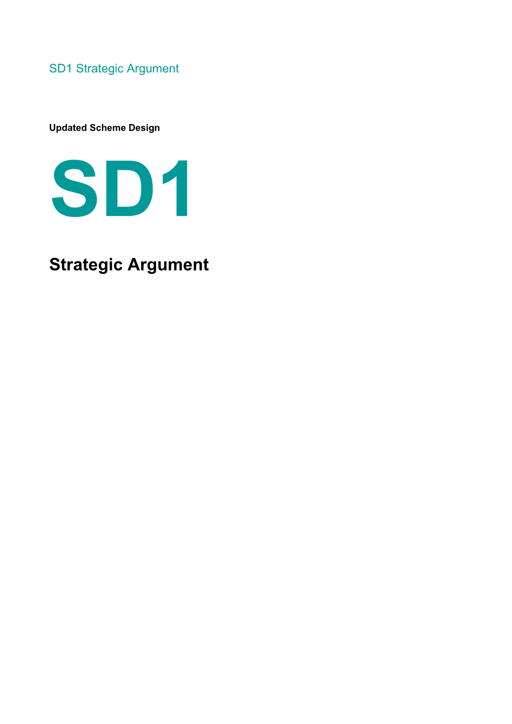 SD1 Strategic Argument