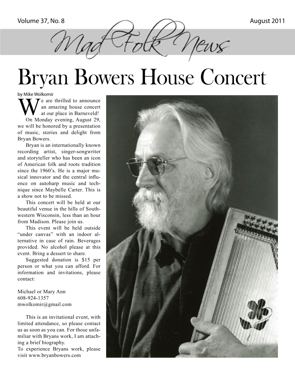 Bryan Bowers House Concert