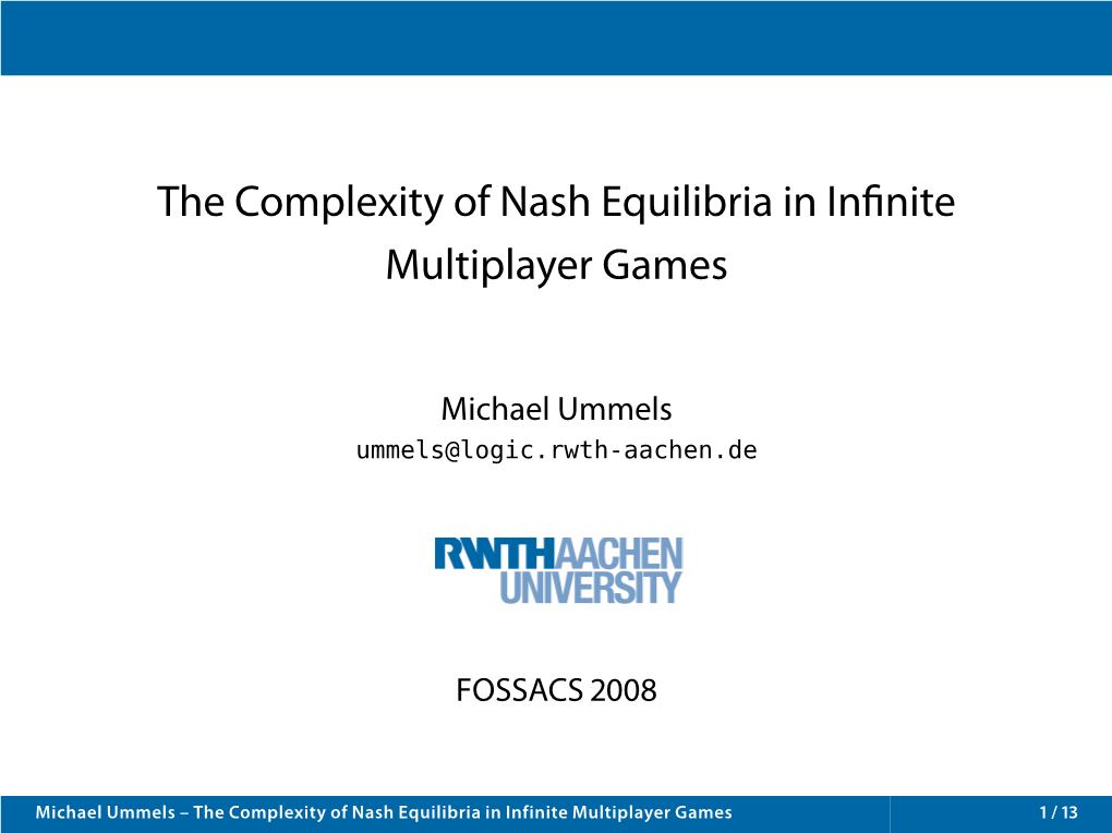 The Complexity of Nash Equilibria in Infinite Multiplayer Games