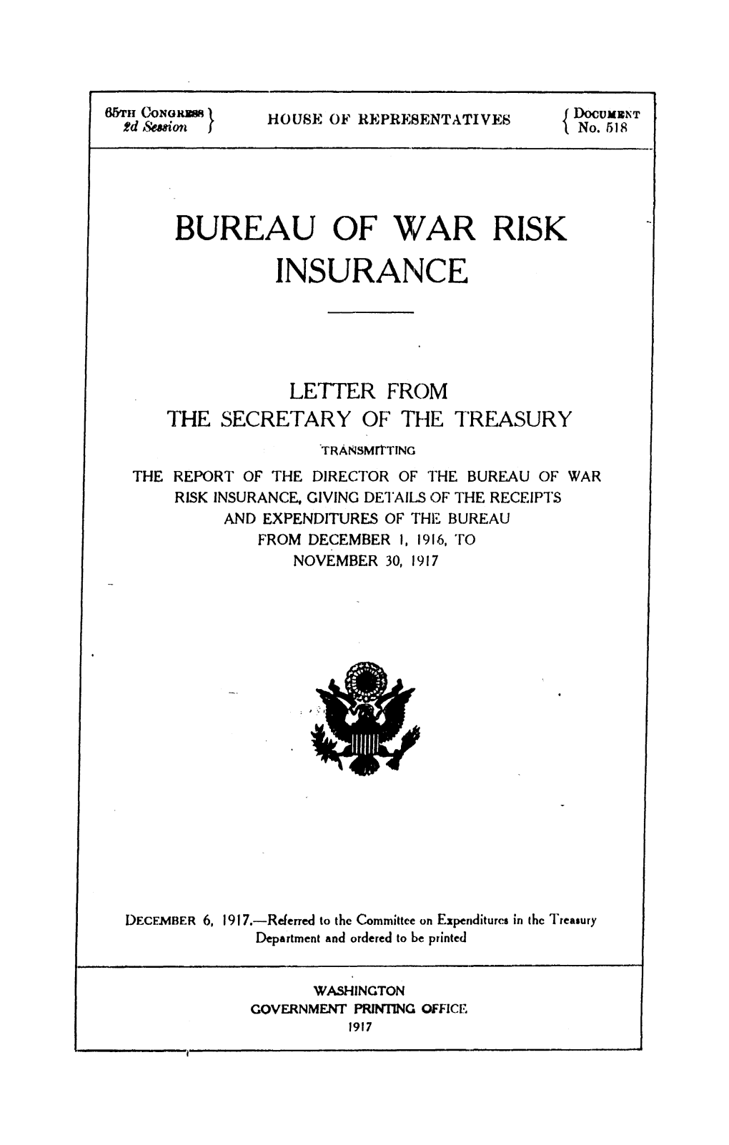 Bureau of War Risk Insurance