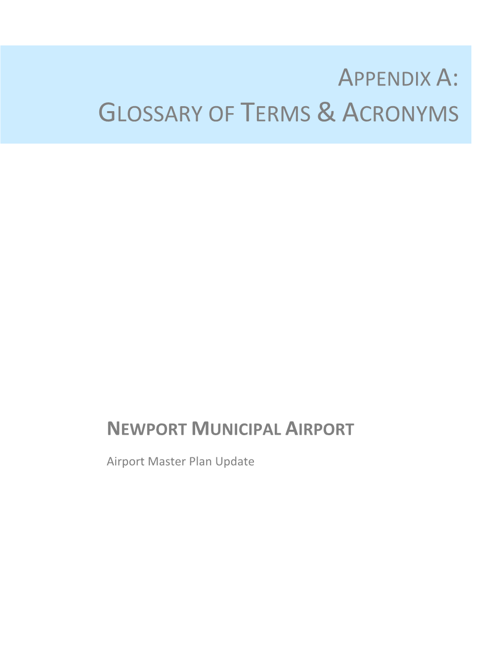 Glossary of Terms &Acronyms