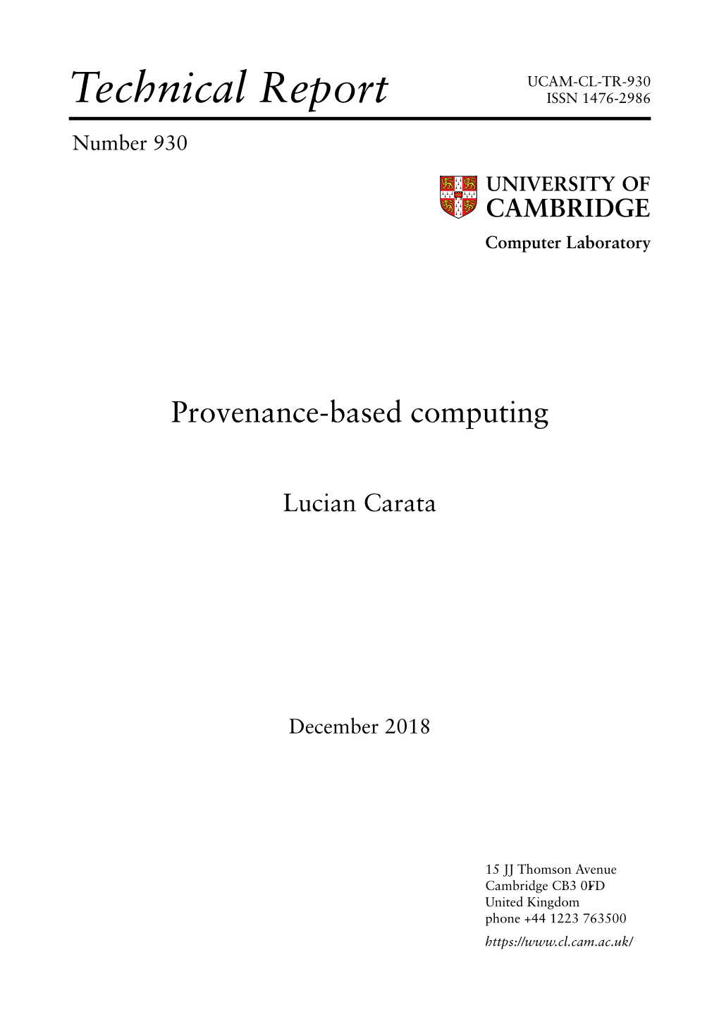 Provenance-Based Computing