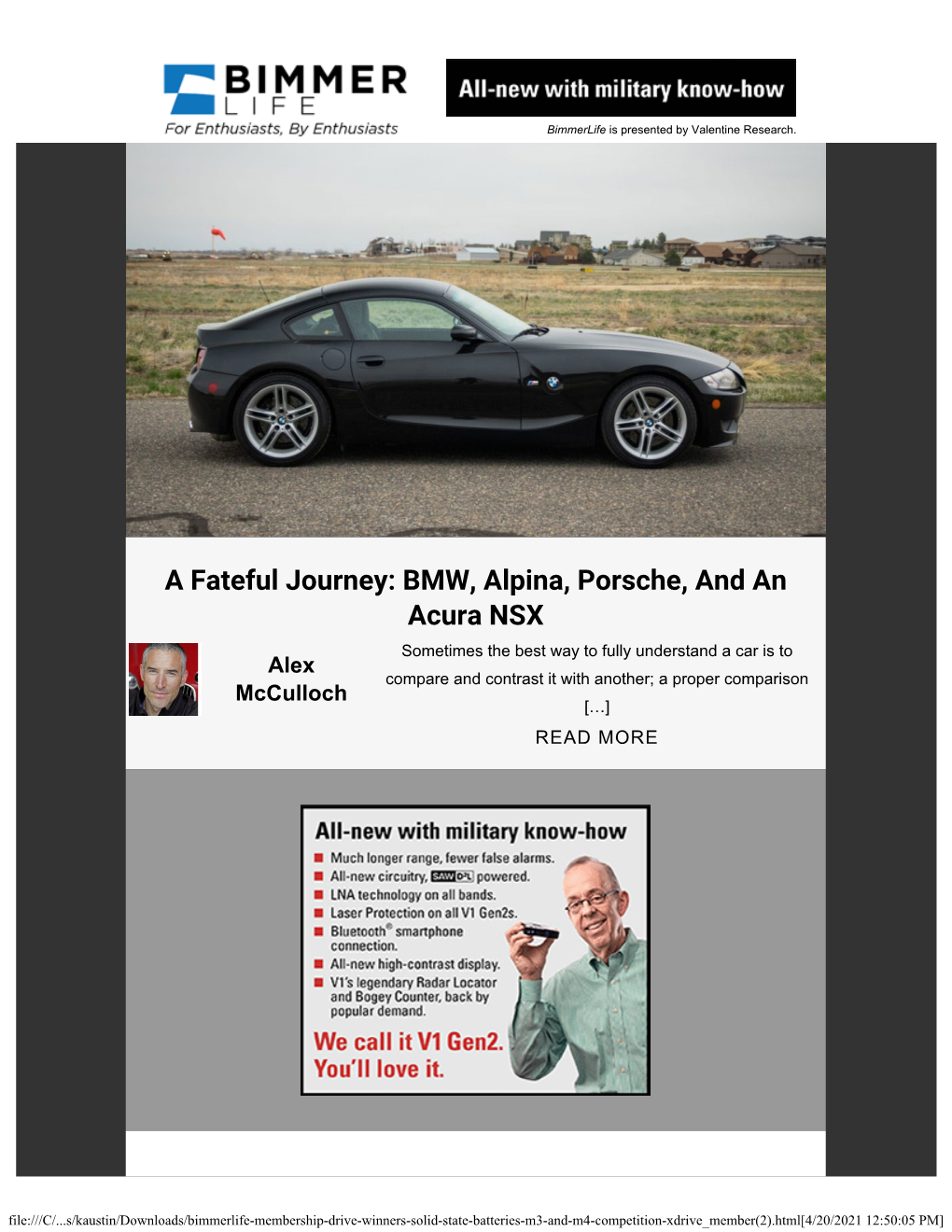 A Fateful Journey: BMW, Alpina, Porsche, and an Acura