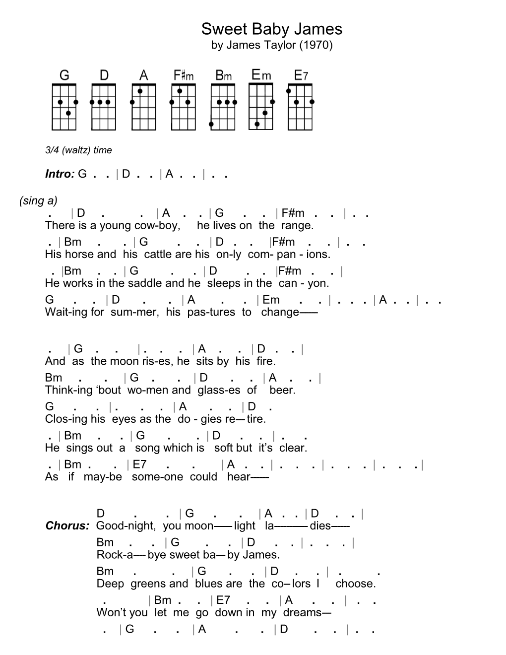 Sweet Baby James by James Taylor (1970)