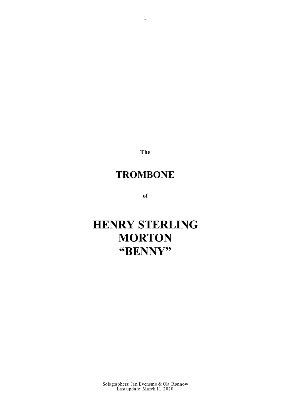 Download the TROMBONE of Benny Morton