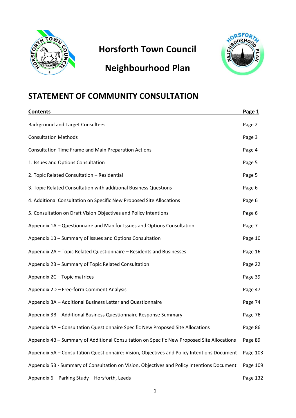 Horsforth Town Council Neighbourhood Plan