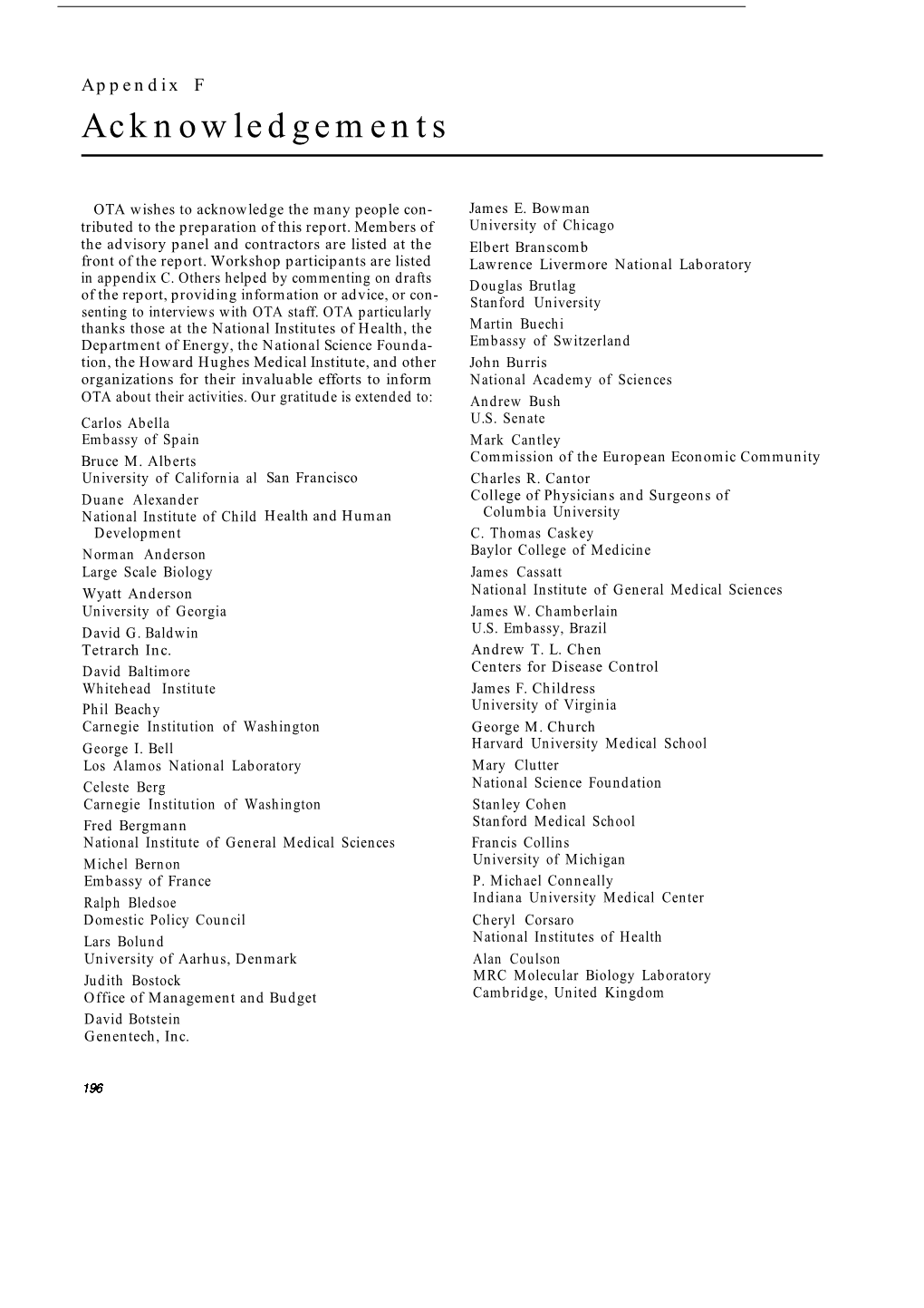 F: Acknowledgements