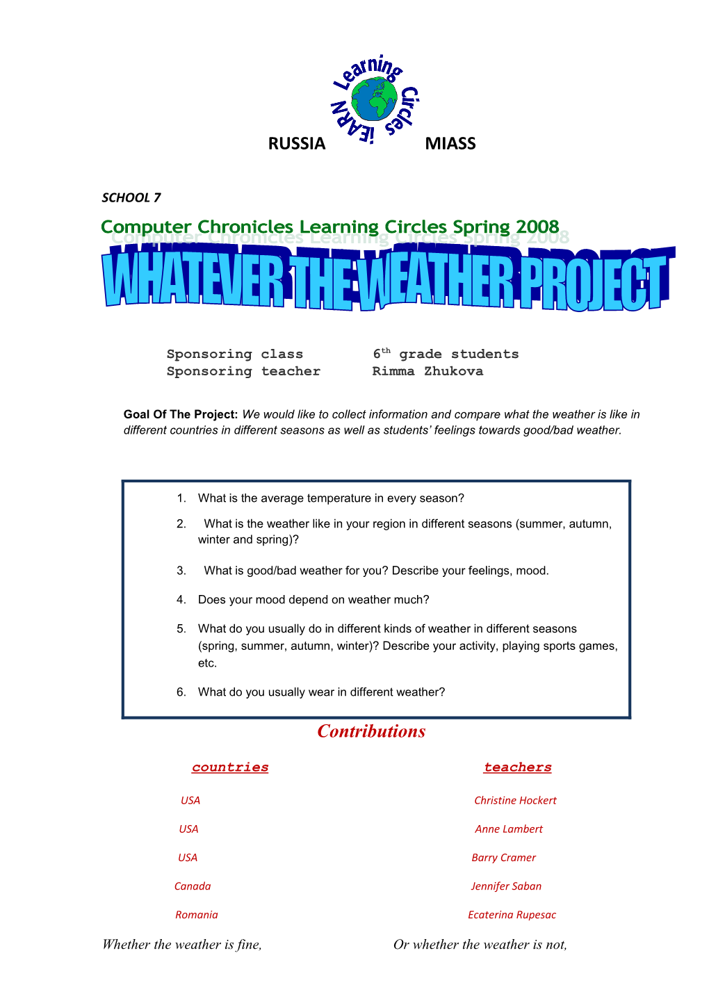 Learning Circles Computer Chronicles Elementary