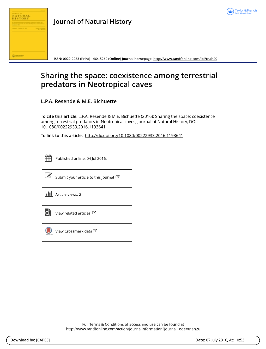 Sharing the Space: Coexistence Among Terrestrial Predators in Neotropical Caves