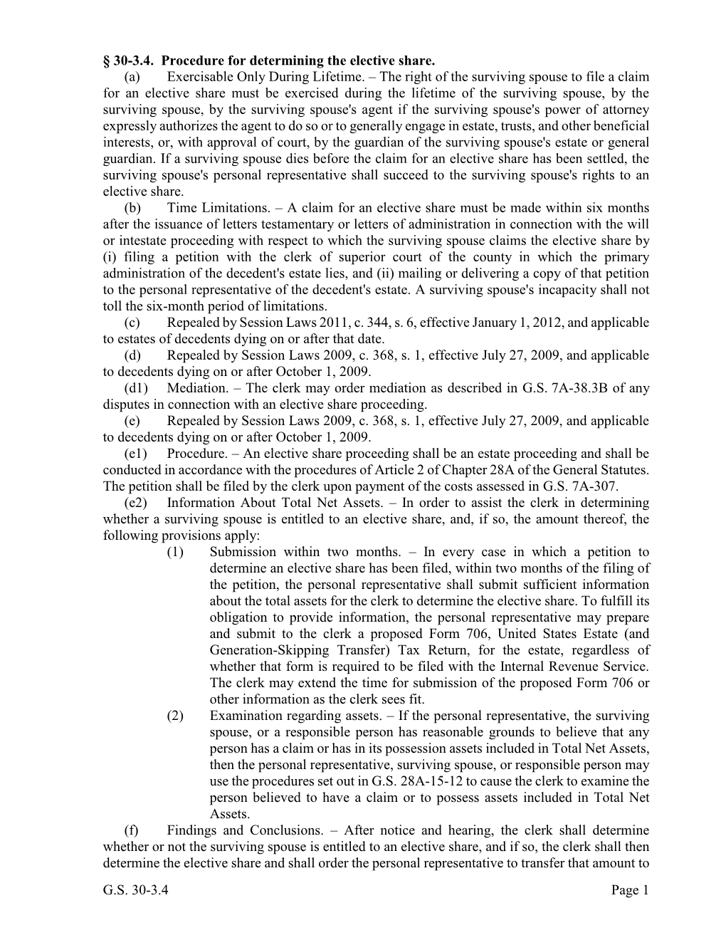G.S. 30-3.4 Page 1 § 30-3.4. Procedure for Determining The