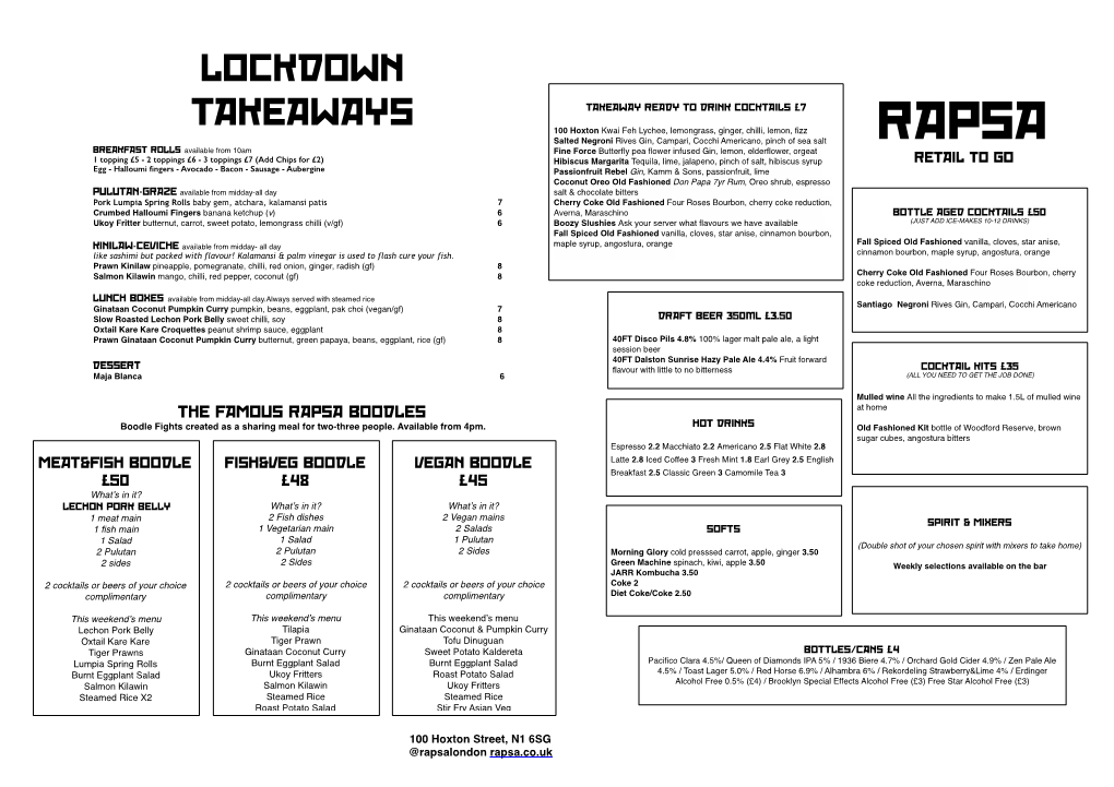 Lockdown Menu A3