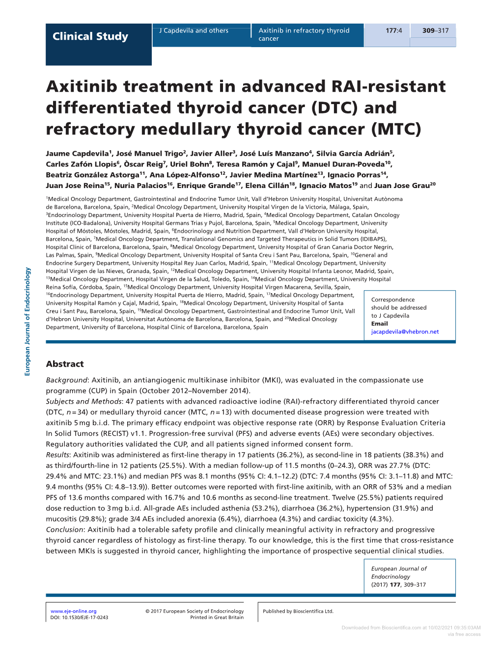 DTC) and Refractory Medullary Thyroid Cancer (MTC