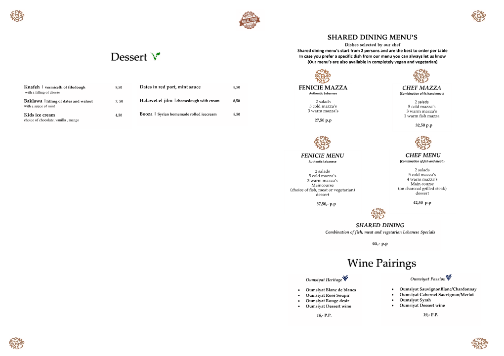 Dessert Wine Pairings