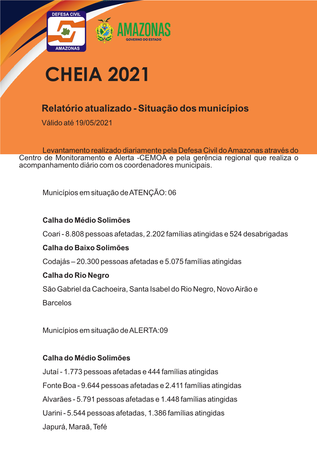 Relatório Atualizado - Situação Dos Municípios Válido Até 19/05/2021