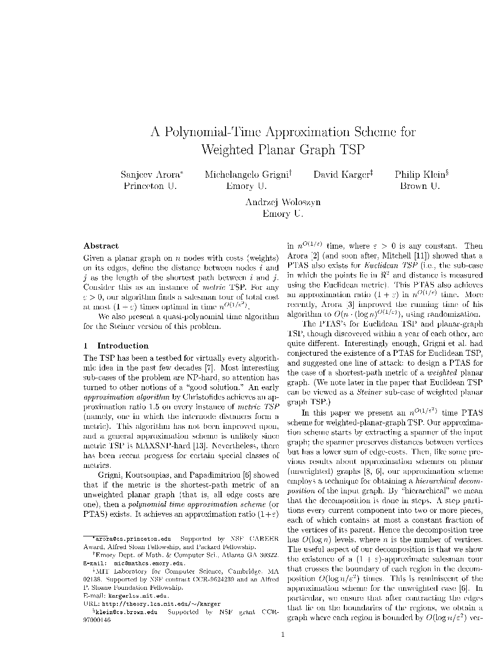 A Polynomial-Time Approximation Scheme For