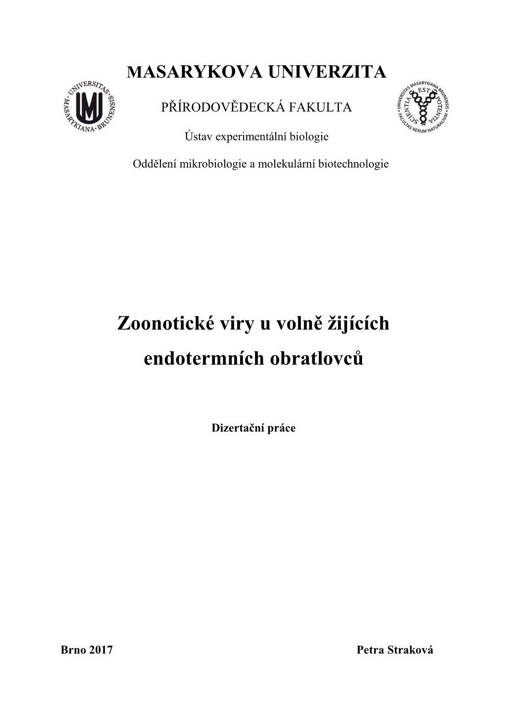 Zoonotické Viry U Volně Žijících Endotermních Obratlovců