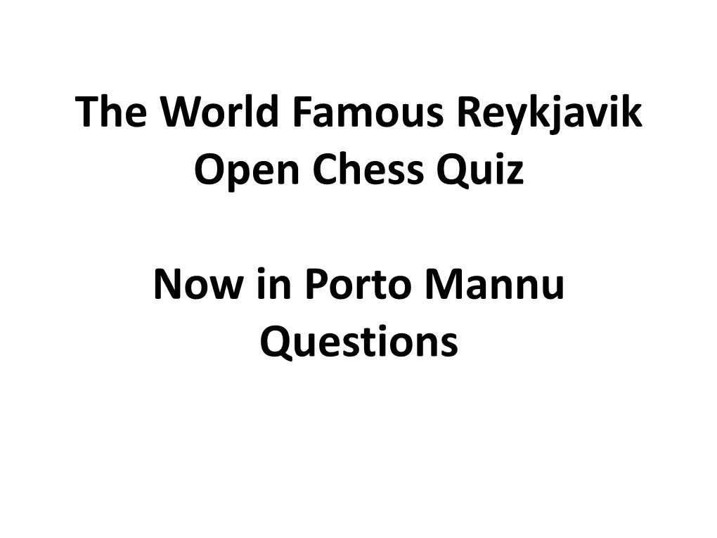 Chess Quiz 2011