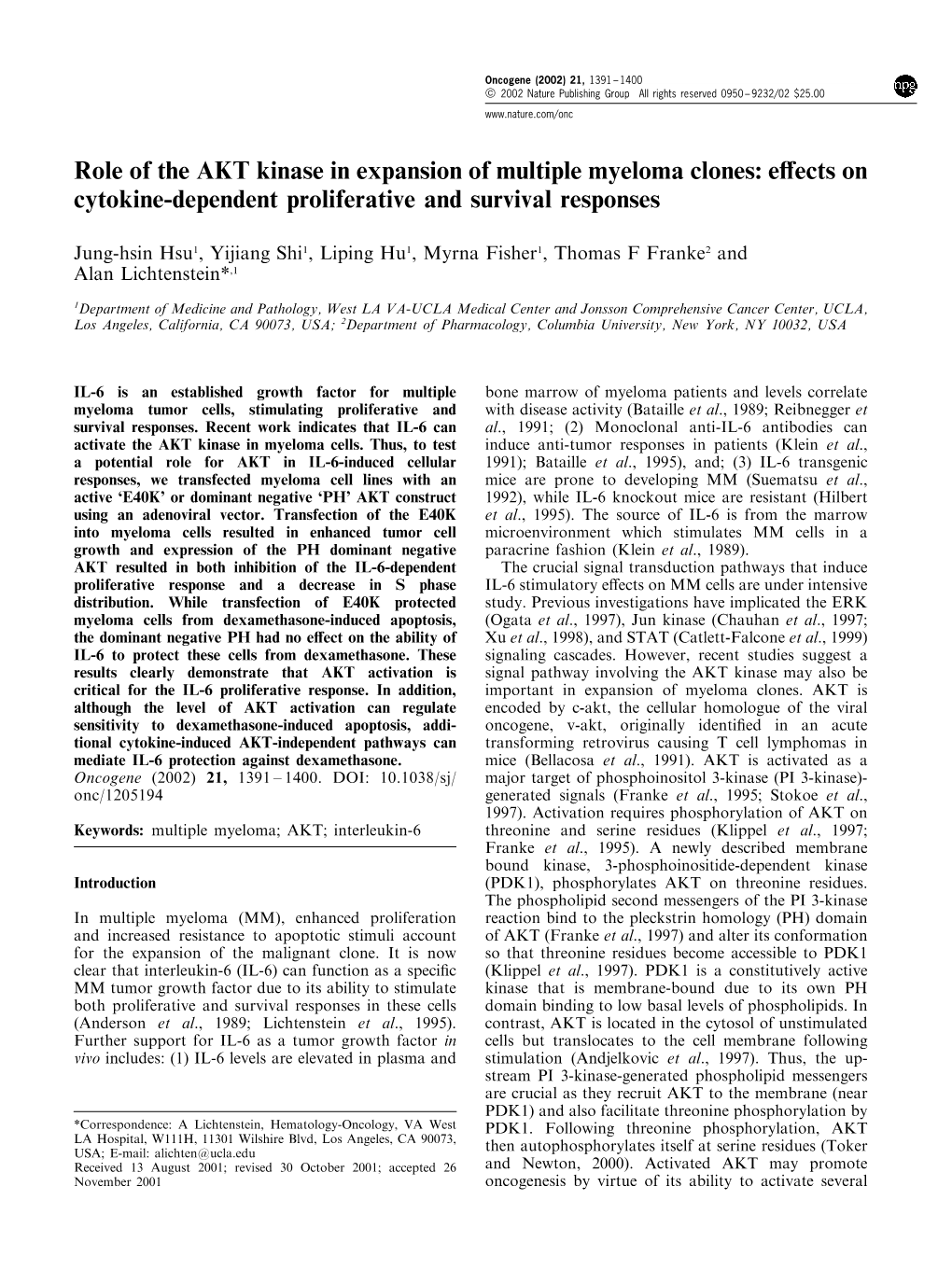 Et Al., 1989; Reibnegger Et Survival Responses