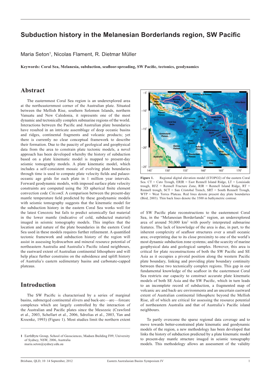 Subduction History in the Melanesian Borderlands Region, SW Pacific